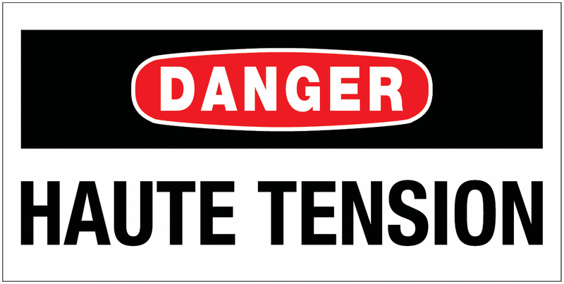 Panneaux de danger électrique rectangulaires - Danger haute tension