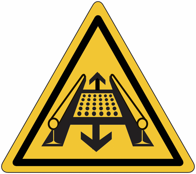 Panneaux de danger "Attention, installation rotative"