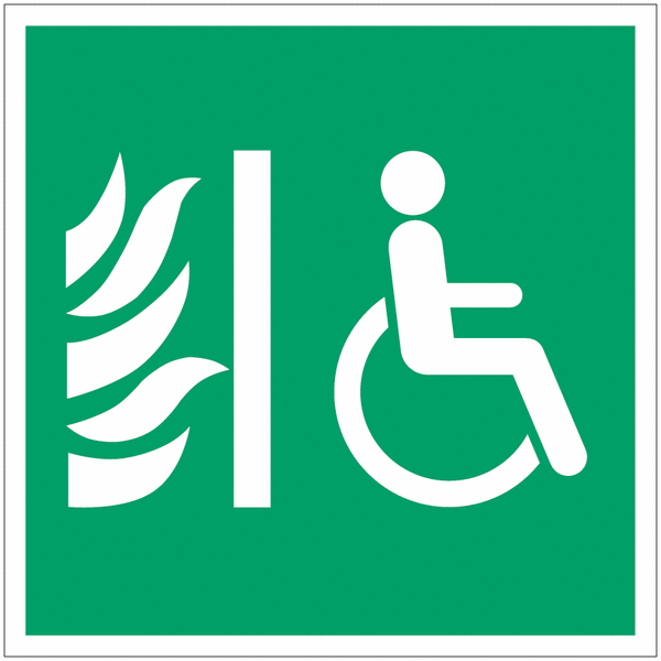 Panneaux d'évacuation "Espace d'attente sécurisé pour handicapés"