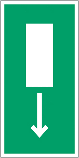 Panneaux d'évacuation et de secours rectangulaire "Issue de secours, flèche directionnelle en bas ou en haut"