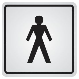 Panneau d'information adhésif en acier "Toilettes homme"