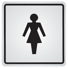 Panneau d'information adhésif en acier "Toilettes femme"