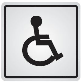 Panneau d'information adhésif en acier "Handicapés"