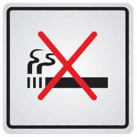 Panneau d'information adhésif en acier "Interdiction de fumer"