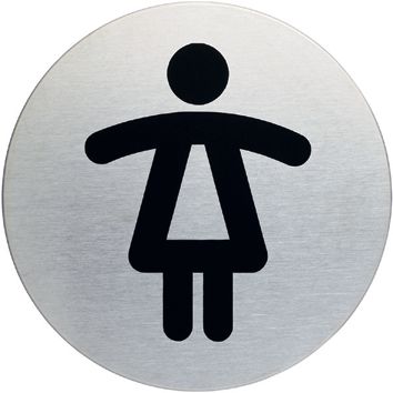 Panneau d'information design rond "Toilettes femme"