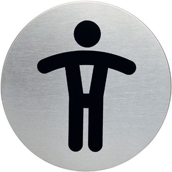 Panneau d'information design rond "Toilettes homme"