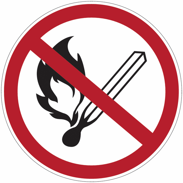 Panneau en aluminium réfléchissant "Flammes nues interdites"