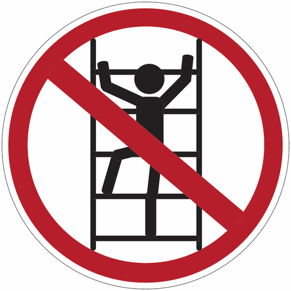 Panneaux d'interdiction "Défense de grimper à l'échelle"