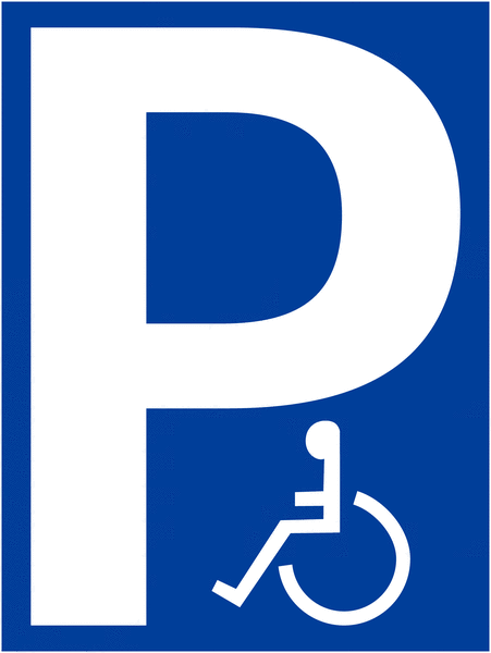 Pochoir synthétique pour marquage au sol "Parking handicapés"