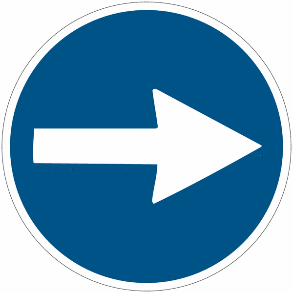 Panneaux d'obligation "Flèche directionnelle orientable"