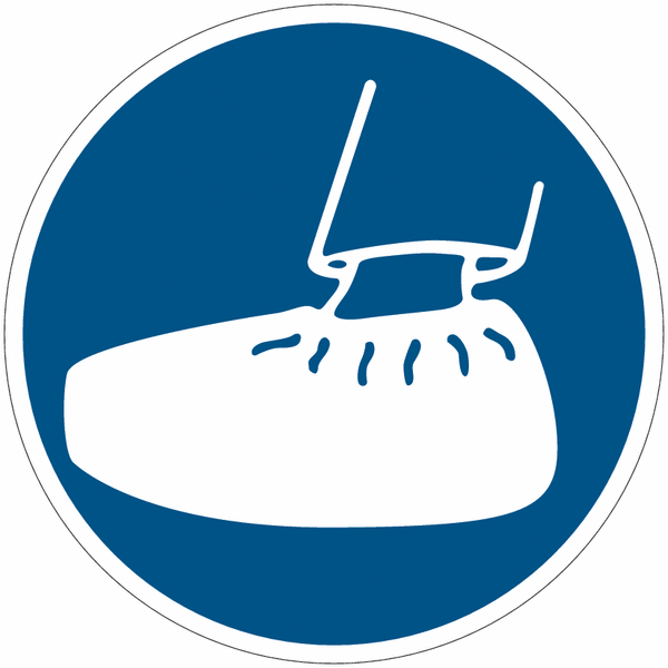 Autocollant ToughWash® détectable avec pictogramme "Port obligatoire de surchaussures"