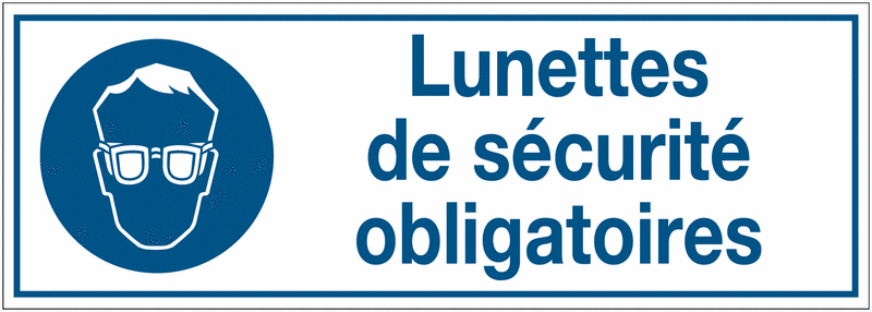 Panneaux d'obligation rectangulaires - Lunettes de sécurité obligatoires