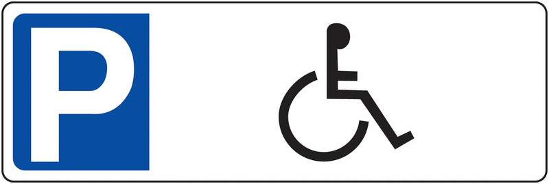 Panneau PVC rétroréfléchissant - Parking Handicapés