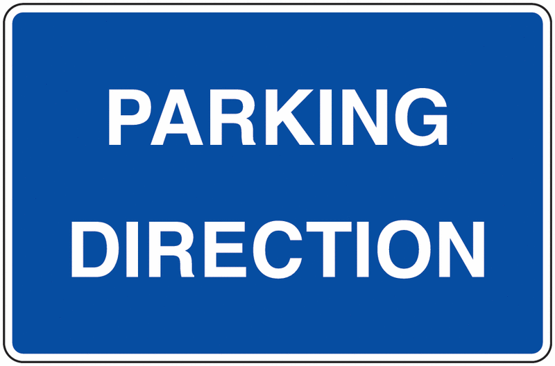 Panneau bleu - Parking Direction