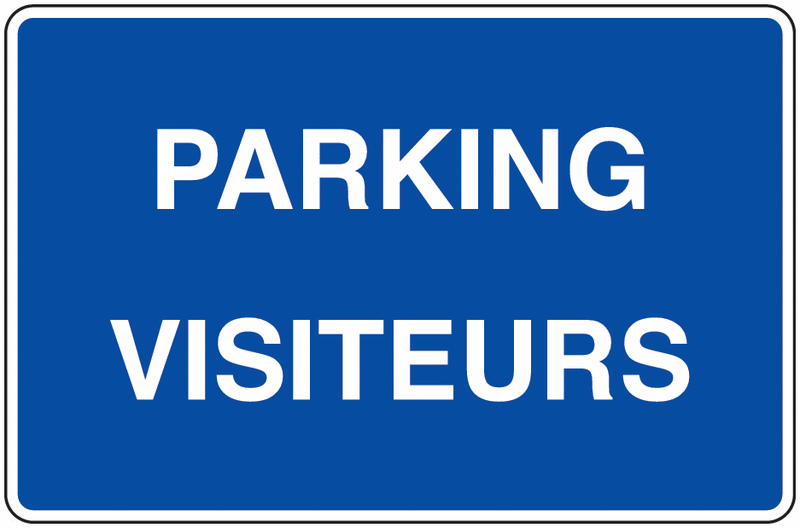 Panneau bleu - Parking Visiteurs
