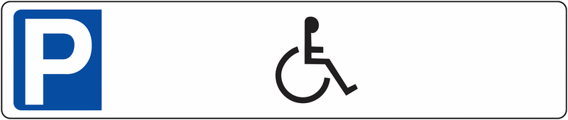 Panneau places de parking - Place pour personne à mobilité réduite
