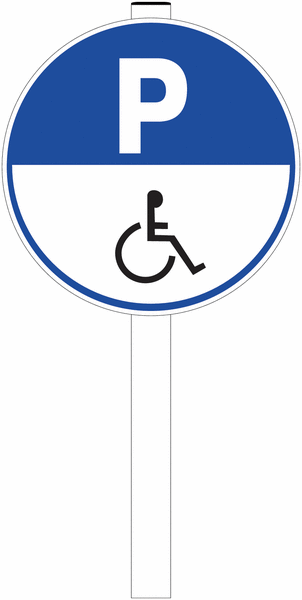 Panneau rond Parking Handicapés