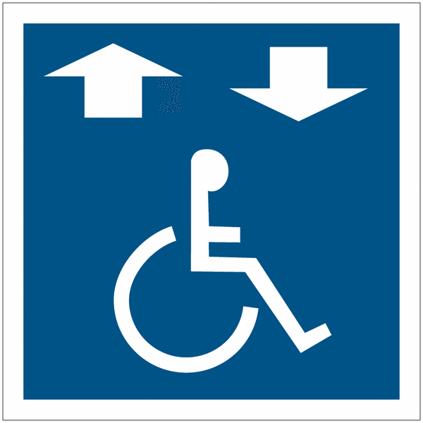 Panneau accessibilité "Ascenseur accessible aux fauteuils roulants"