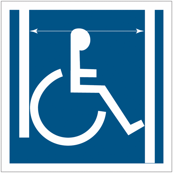 Panneau et autocollant accessibilité "Accès handicapés, passage de porte large"