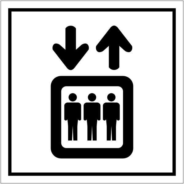 Pictogrammes standards d'indication "Ascenseurs"