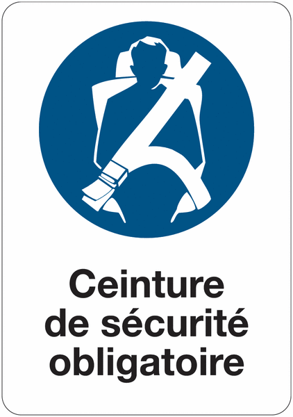 Etiquette pour véhicules - Ceinture de sécurité obligatoire