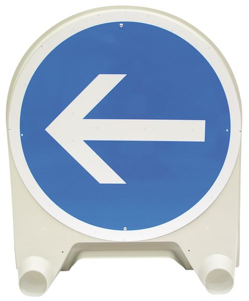 Panneau de signalisation temporaire en polypropylène "Obligation de tourner à gauche avant le panneau"