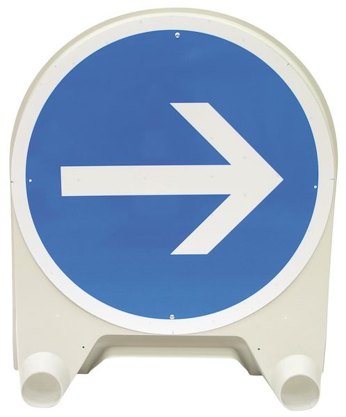 Panneau de signalisation temporaire en polypropylène "Obligation de tourner à droite avant le panneau"