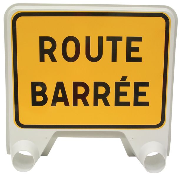 Panneau de signalisation temporaire en polypropylène - Route barrée