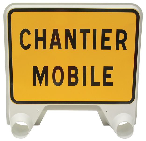 Panneau de signalisation temporaire en polypropylène - Chantier mobile