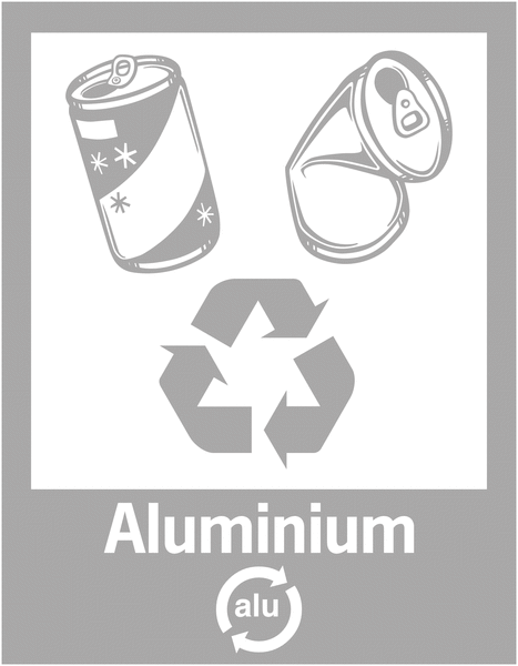 Panneaux de signalisation "Tri sélectif des déchets" pour Aluminium
