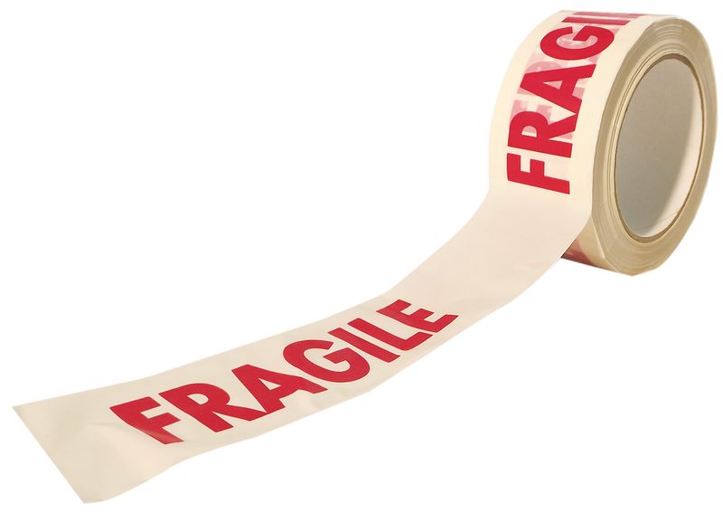Ruban d'emballage avec texte "Fragile"