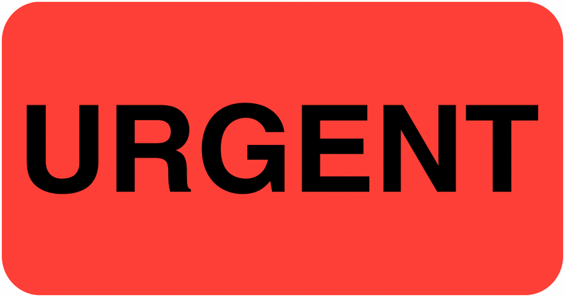 Etiquettes en papier fluorescent "Urgent"