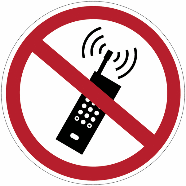 Autocollants recto/verso pour vitres "Interdiction d'activer des téléphones mobiles"