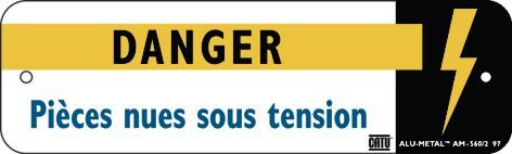 Panneau Alumetal™ "Danger électricité - Danger Pièces nues sous tension"
