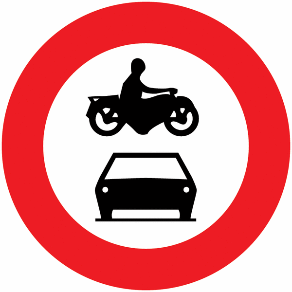 Panneau Interdiction véhicules à moteur