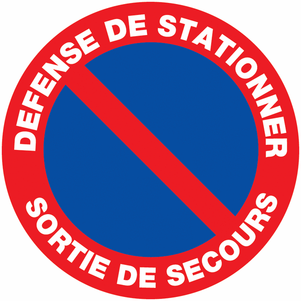 Panneau Défense de stationner - Sortie de secours