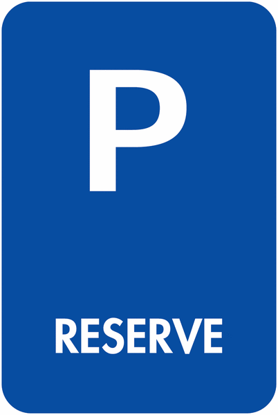 Panneau bleu parking Réservé