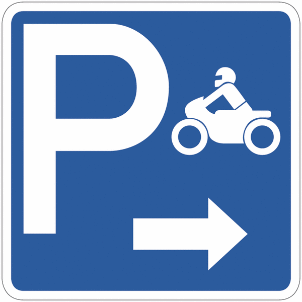 Panneau Parking moto à droite
