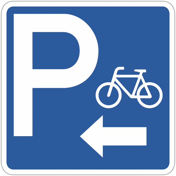 Panneau Parking vélo à gauche