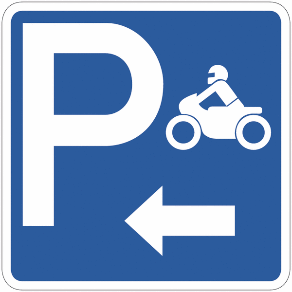 Panneau Parking moto à gauche