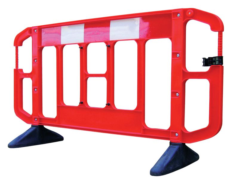 Barrière de sécurité chantier plastique rouge et blanche JSP Titan®