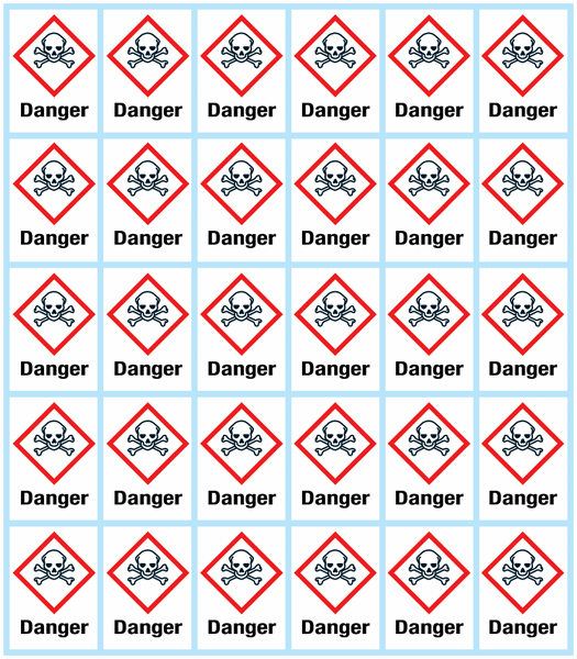 Etiquettes d'identification CLP "Danger" - GHS06