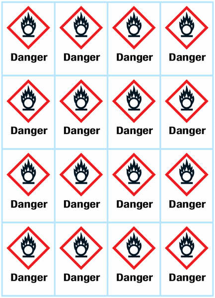 Etiquettes d'identification CLP "Danger" - GHS03