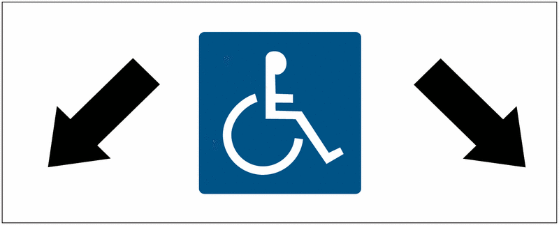 Panneau places Handicapés - à gauche et à droite