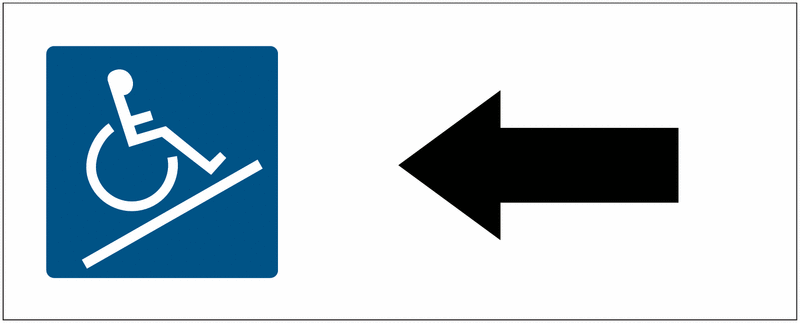 Panneau Rampe d'accès à gauche