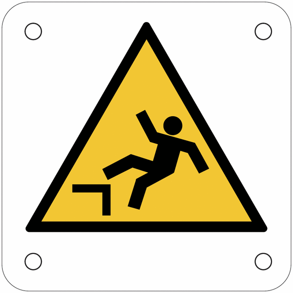 Plaques de signalisation pour machines "Danger, chute avec dénivellation"