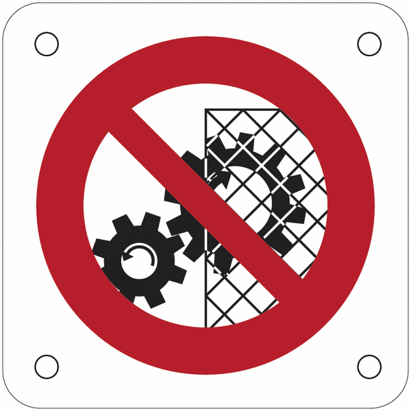 Plaques de signalisation pour machines "Interdiction d'enlever la grille de protection"