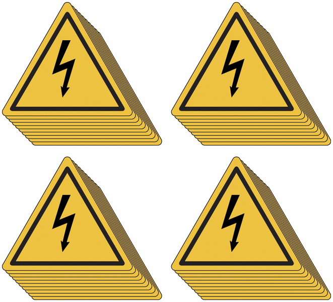 Autocollants triangulaires de signalisation de "Danger électricité"
