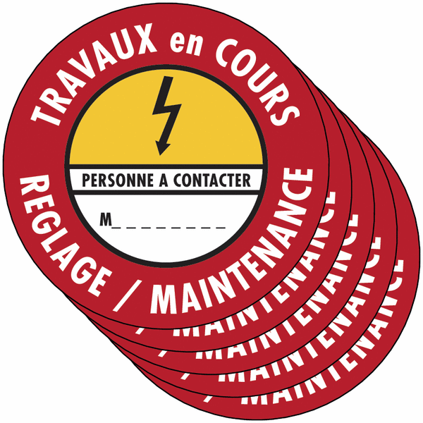 Etiquettes de condamnation adhésives Fix-Max™ "Danger électricité - Réglage maintenance"