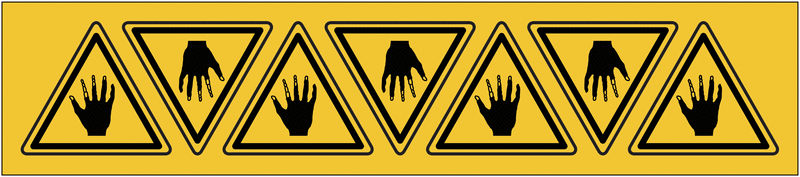 Panneaux de danger "Attention à vos mains, acide"